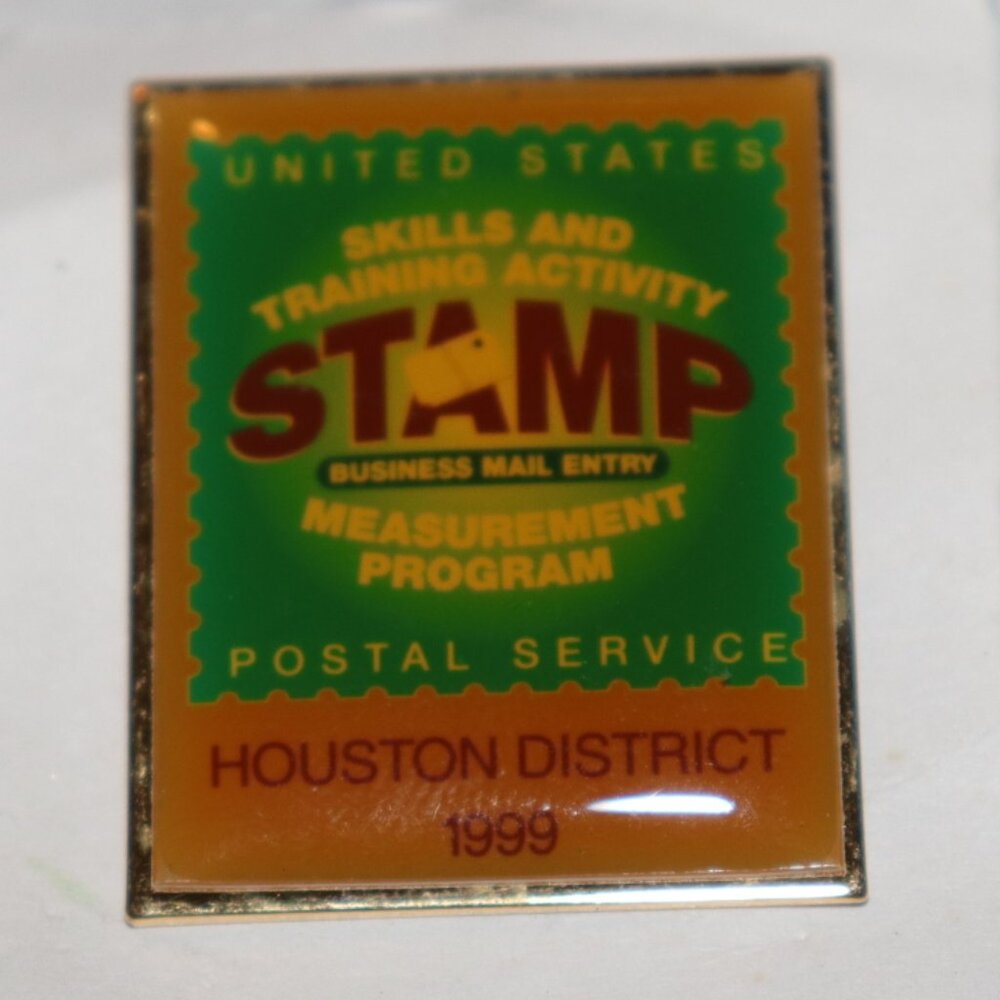 📬 USPS Skills & Training Lapel Pin · Houston District · 1.25" Tall · 1999 📬